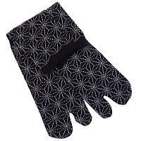 お祭り！和柄足袋ソックス！クルー丈！麻の葉　黒